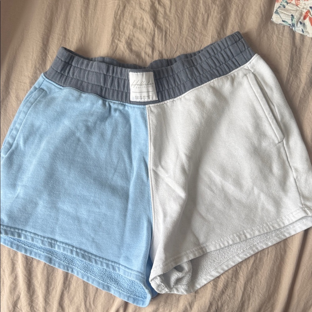 Hollister Blue and White Athletic Shorts